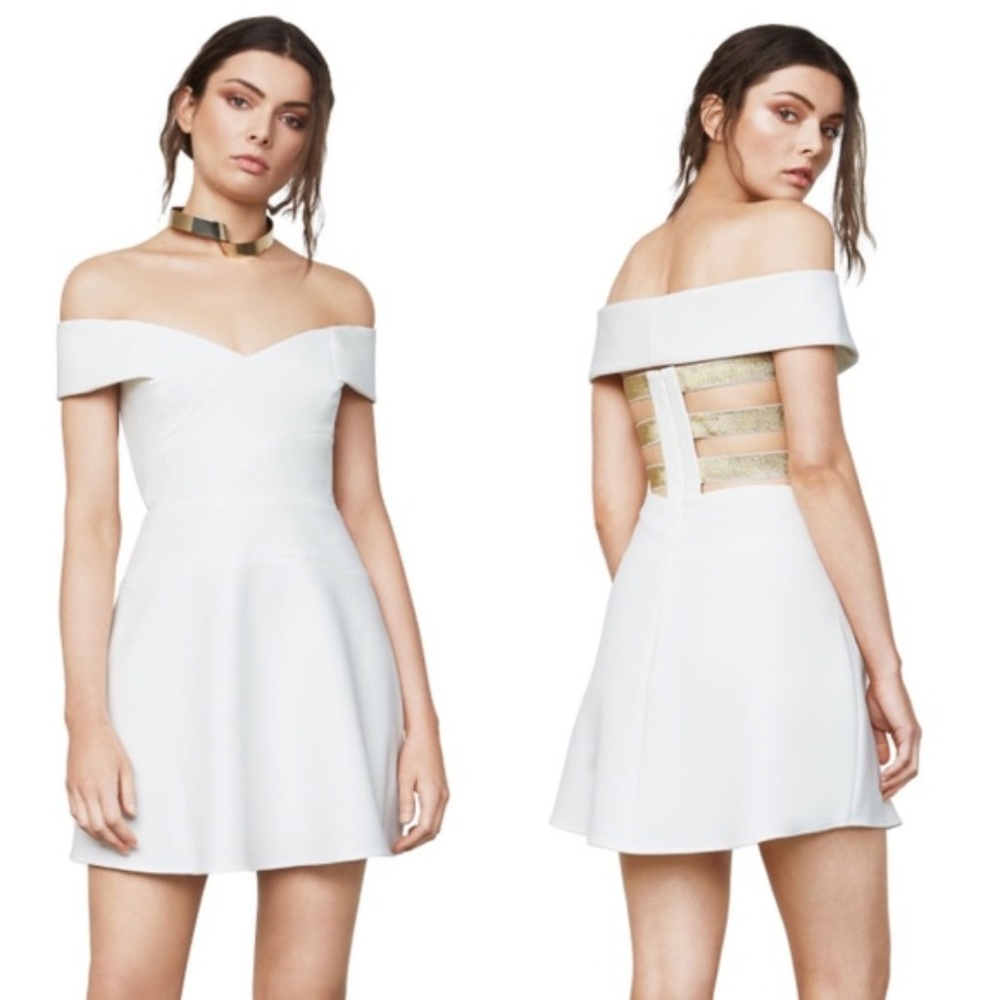 BCBG MAXAZRIA Carolyn Off-The-Shoulder Dre…